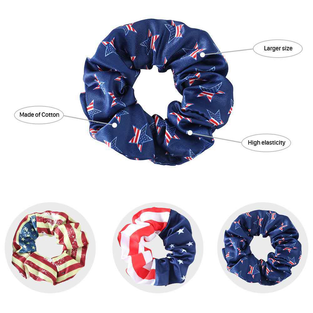 Wholesale American Flag Cloth Hair Scrunchies